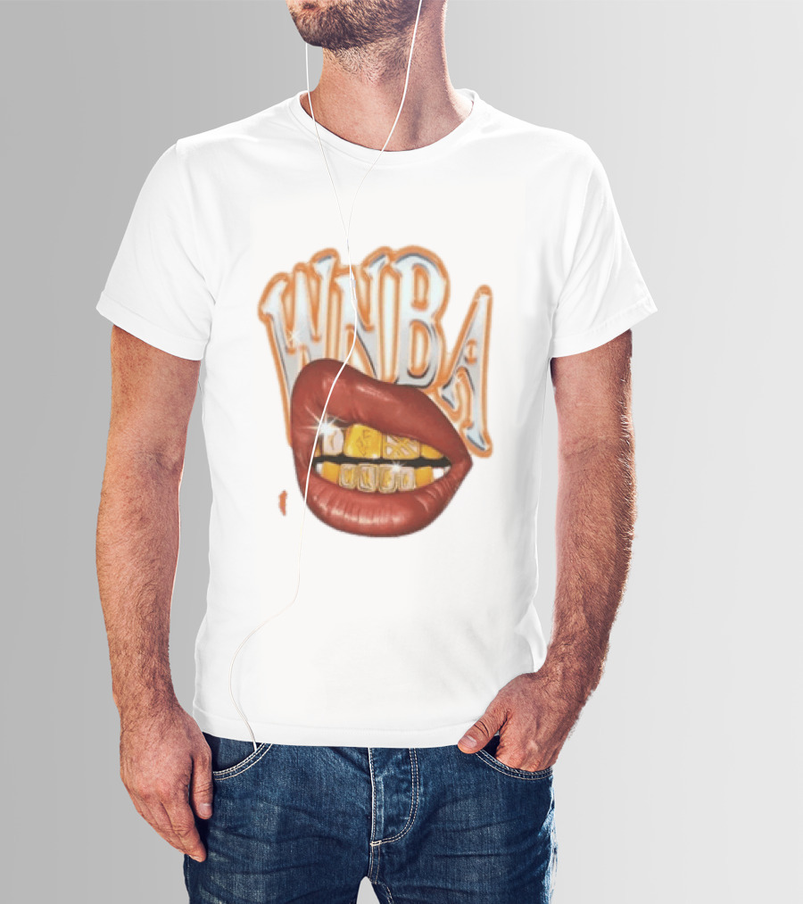 WNBA Lips Gold Grillz Basketball T-Shirt