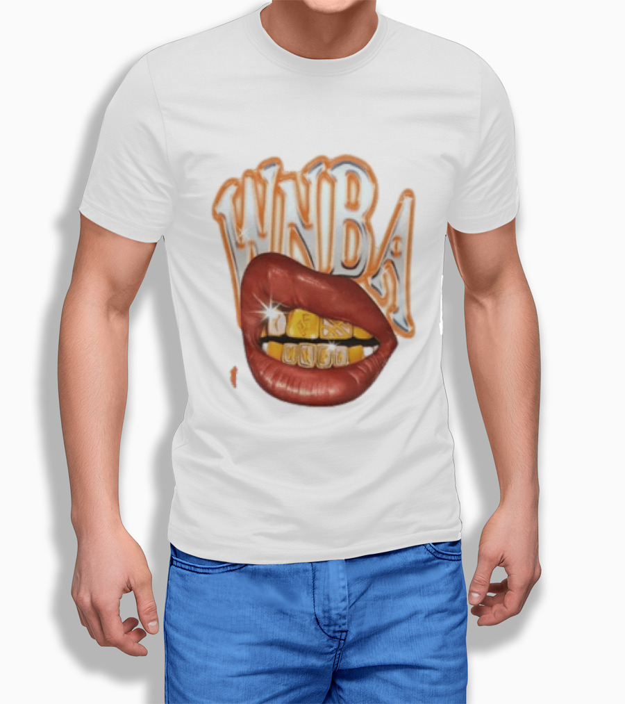 WNBA Lips Gold Grillz Basketball T-Shirt