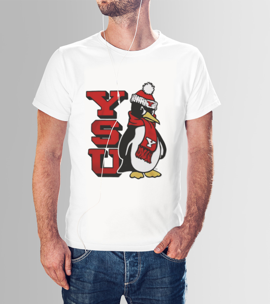 Youngstown State University YSU Penguin Winter Hat Scarf T-Shirt