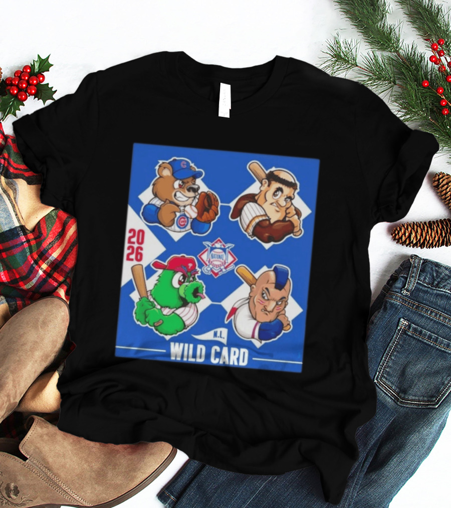 2026 National League Wild Card Cubs Phillies Padres Mets Collage T-Shirt