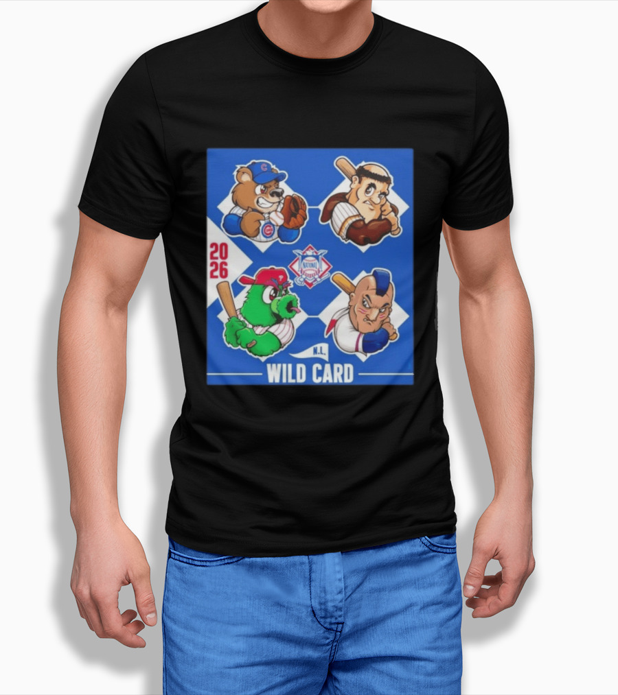 2026 National League Wild Card Cubs Phillies Padres Mets Collage T-Shirt