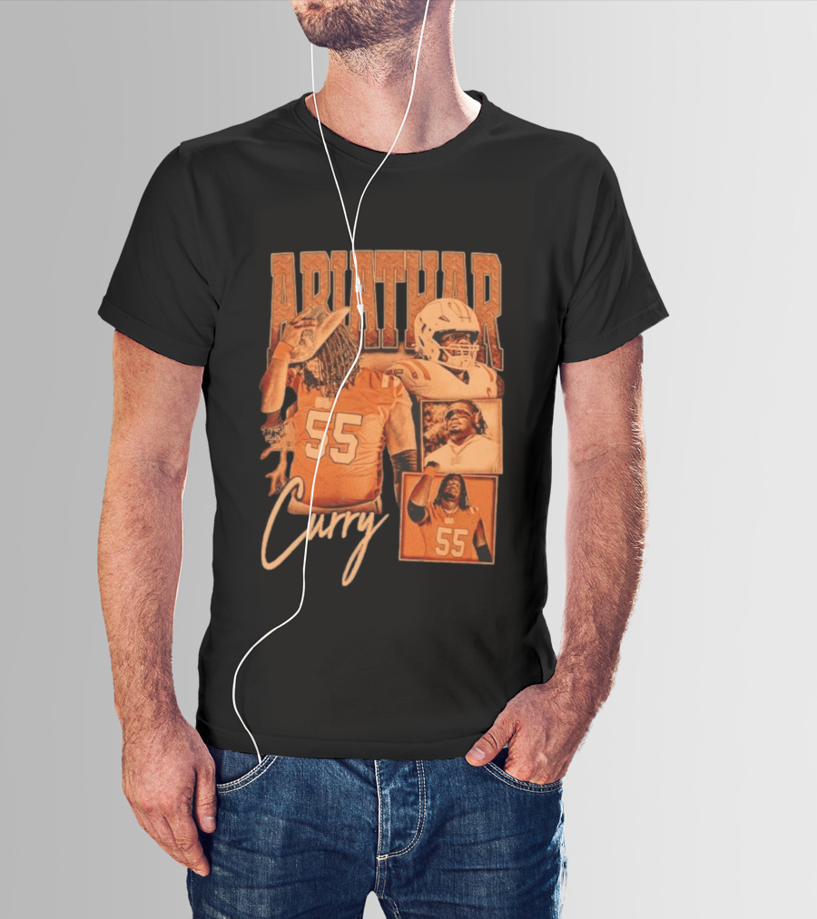 Ariathar Curry 55 Football Player Portrait Montage T-Shirt