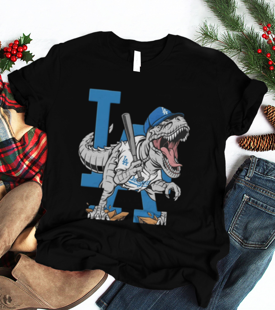 Los Angeles Dodgers Dinosaur Collaboration With LA Baseball Team T-Shirt