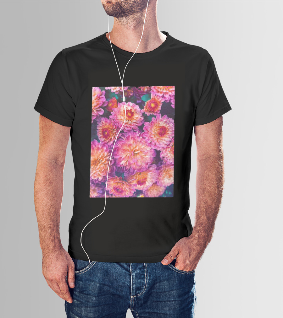 Many Pink And Orange Chrysanthemum Flowers In Full Bloom T-Shirt