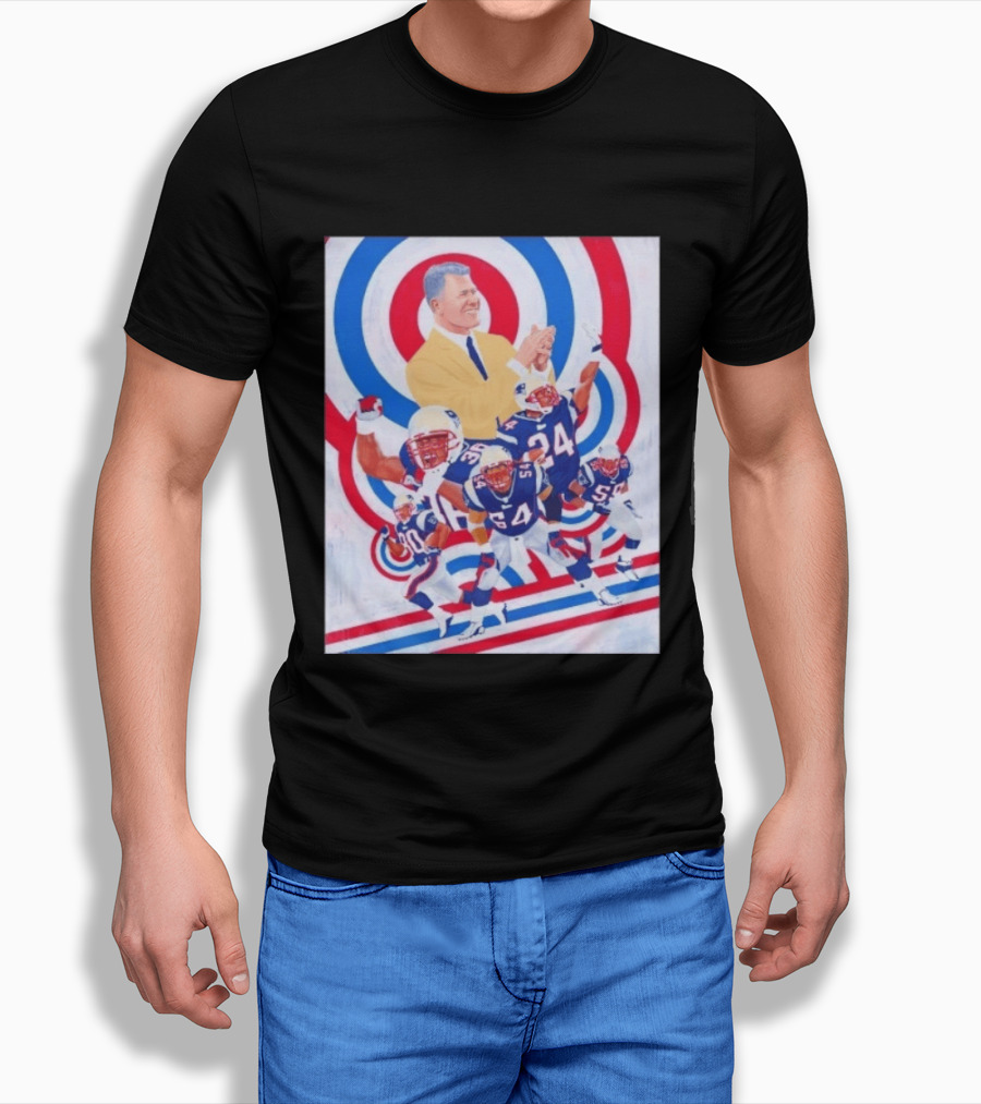 Patriots Celebration Collage With Bill Belichick And Legendary Players T-Shirt