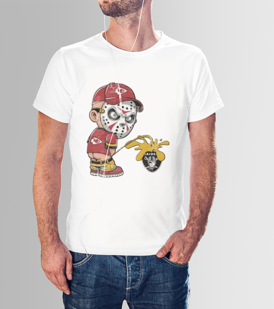 Kansas City Chiefs Jason Voorhees Pissing On Las Vegas Raiders T-Shirt