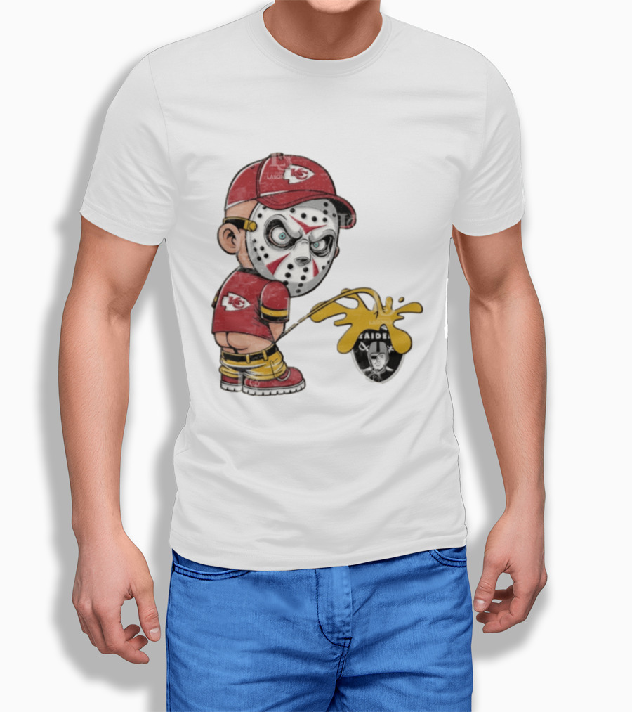 Kansas City Chiefs Jason Voorhees Pissing On Las Vegas Raiders T-Shirt