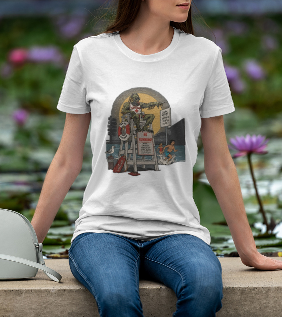 Lifeguard Creature No Running Walk Splash Stay Alive Clean Waters Happy People T-Shirt