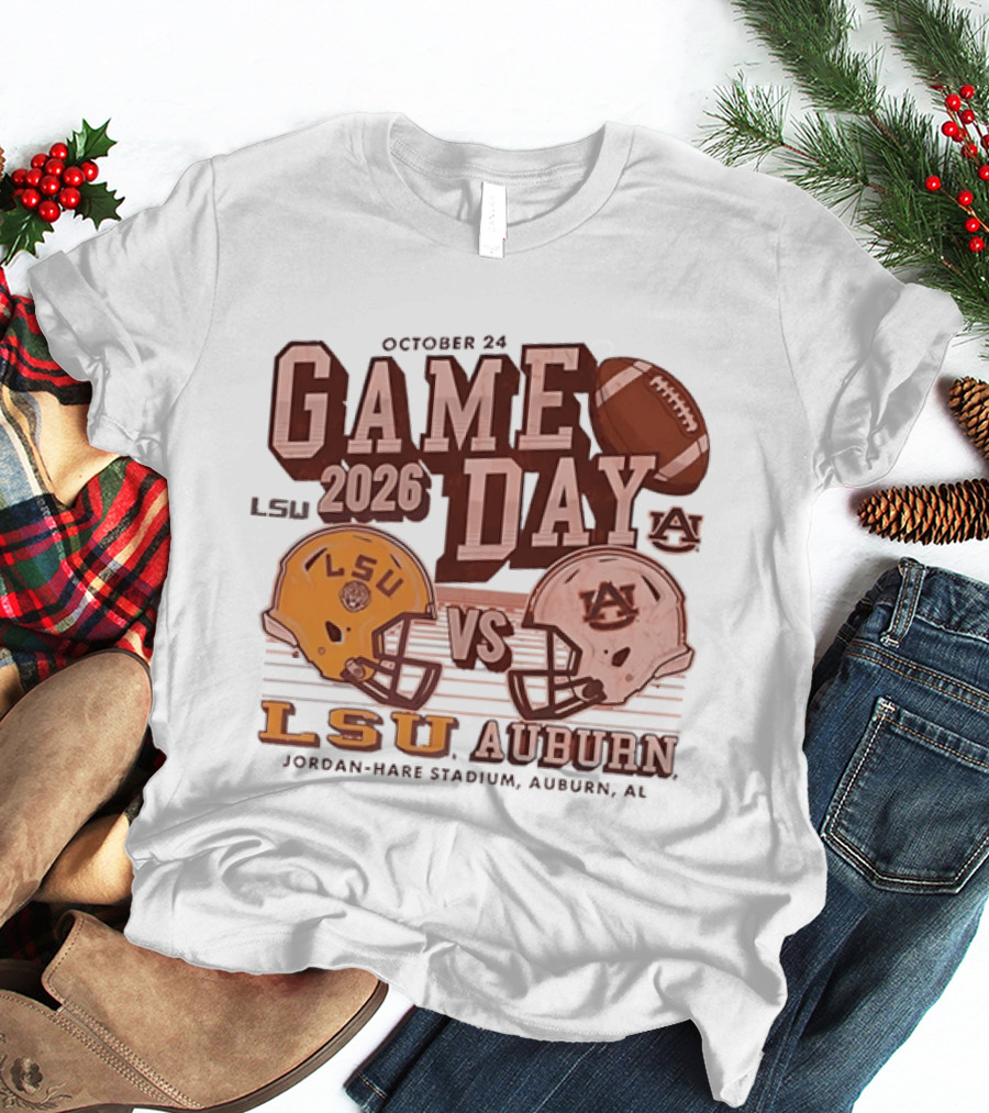 LSU Vs Auburn Game Day October 24 2026 Jordan Hare Stadium Auburn AL T-Shirt