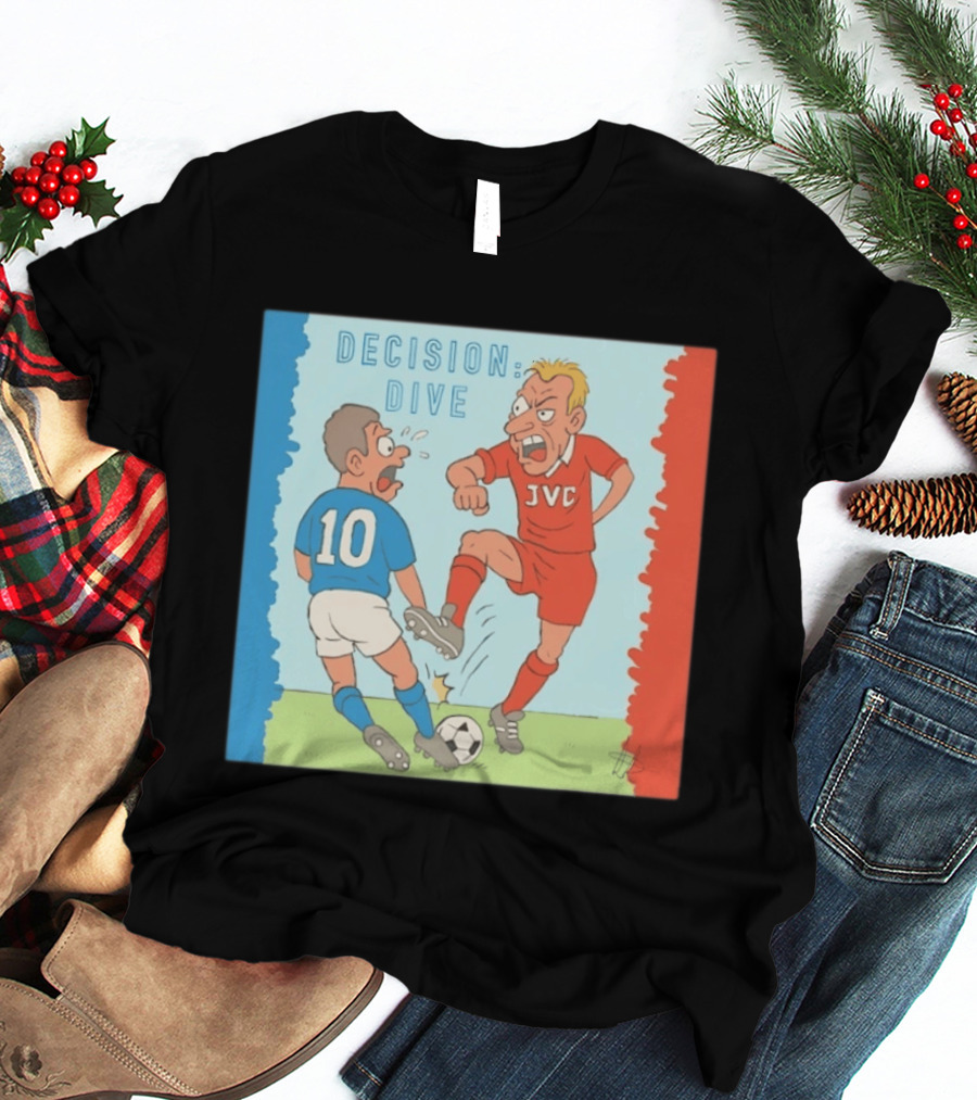 Decision Dive JVC Arsenal Football Cartoon Vintage Rivalry T-Shirt