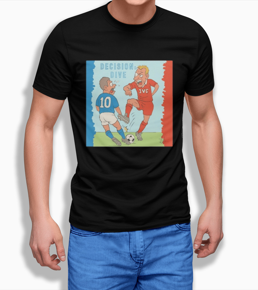 Decision Dive JVC Arsenal Football Cartoon Vintage Rivalry T-Shirt