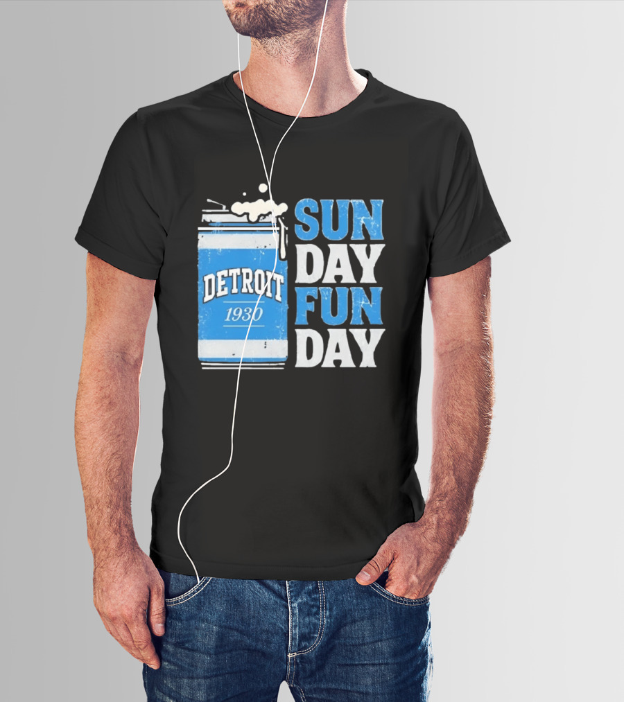 Detroit 1930 Beer Can Sun Day Fun Day Distressed T-Shirt