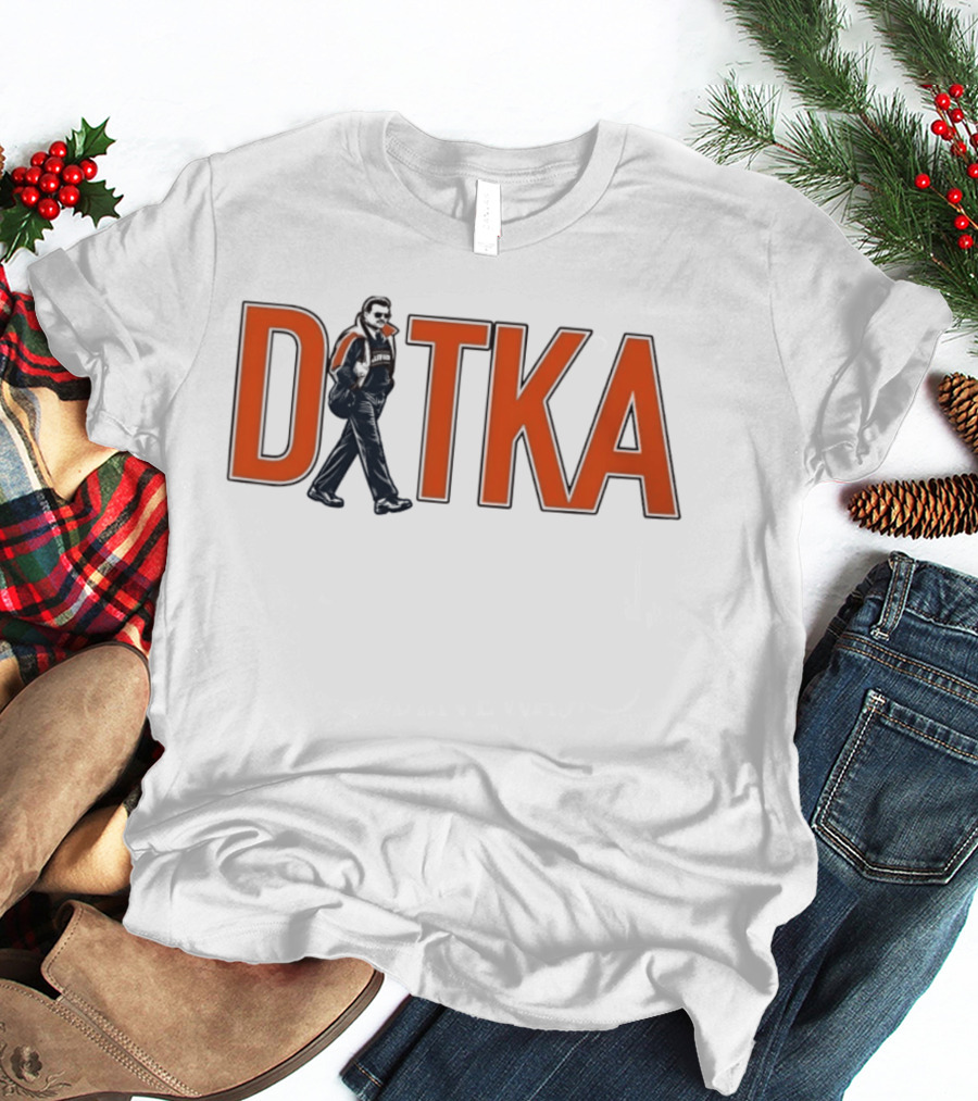 Mike Ditka Chicago Bears Ditka Wordmark Walking Sideline T-Shirt
