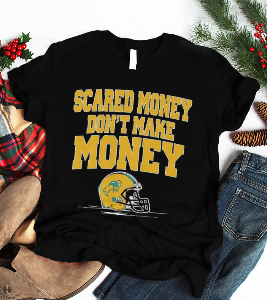 Scared Money Don't Make Money Buffalo Helmet Football T-Shirt