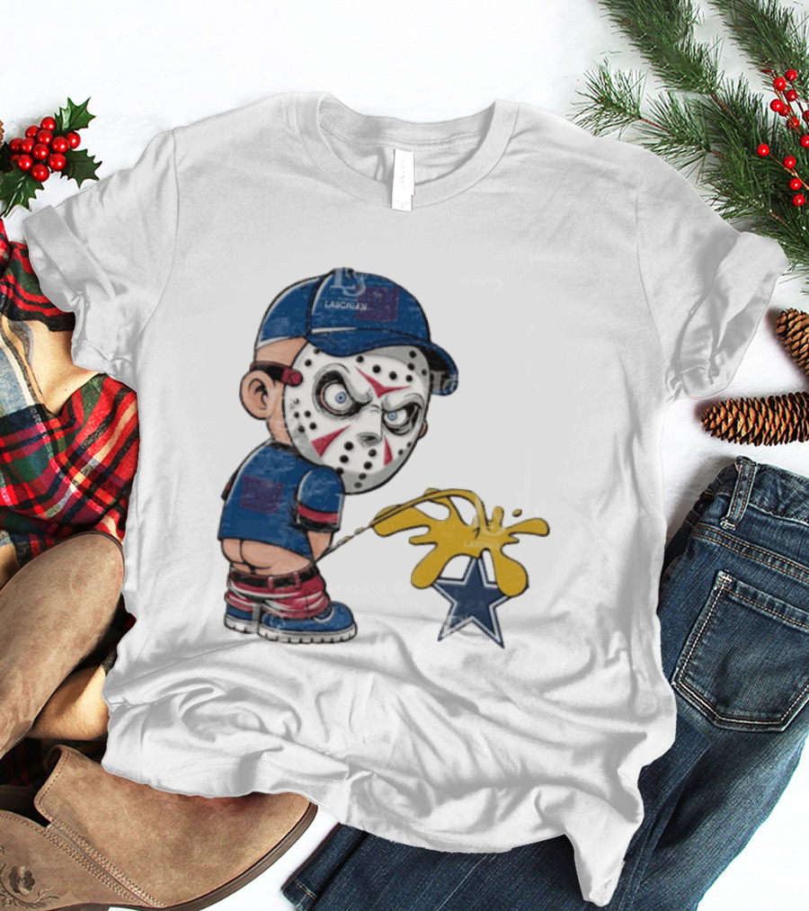 New York Giants Jason Voorhees Piss On Dallas Cowboys T-Shirt