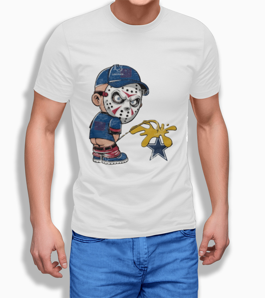 New York Giants Jason Voorhees Piss On Dallas Cowboys T-Shirt