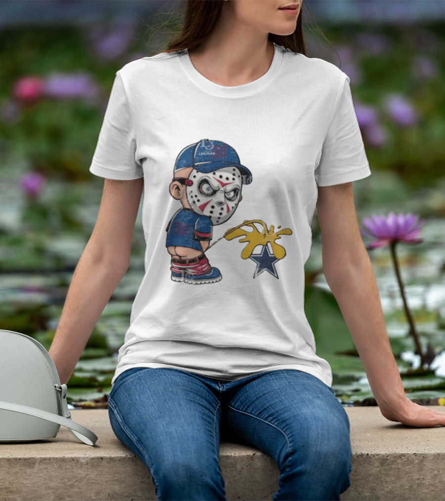 New York Giants Jason Voorhees Piss On Dallas Cowboys T-Shirt