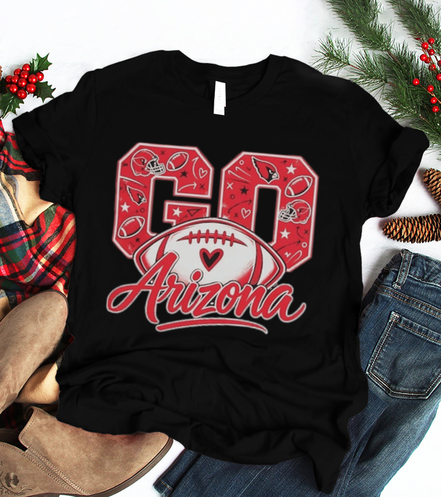 Arizona Cardinals Football Heart Go Fan Spirit T-Shirt