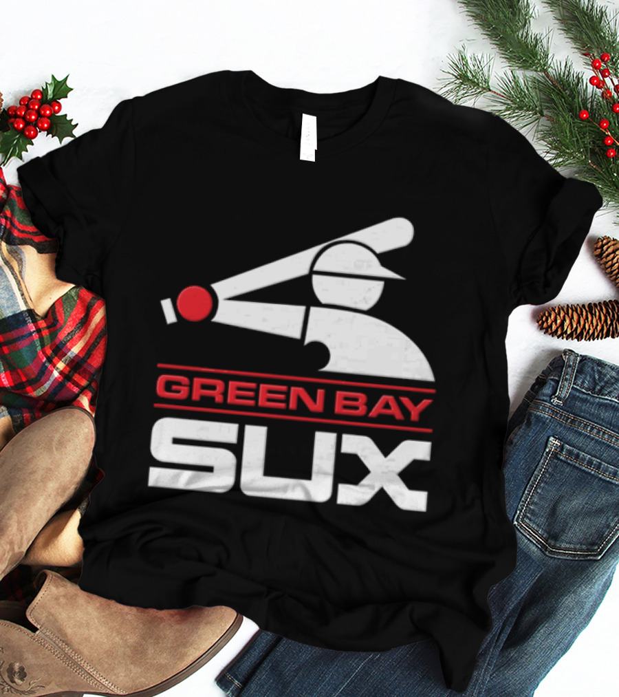 Green Bay Sux Chicago Political Baseball T-Shirt