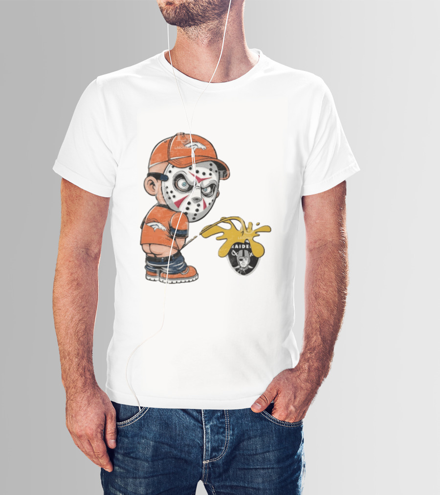 Denver Broncos Jason Voorhees Urinating On Las Vegas Raiders T-Shirt