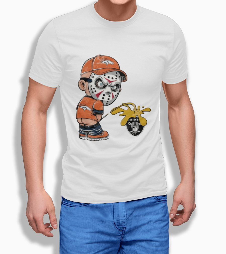 Denver Broncos Jason Voorhees Urinating On Las Vegas Raiders T-Shirt