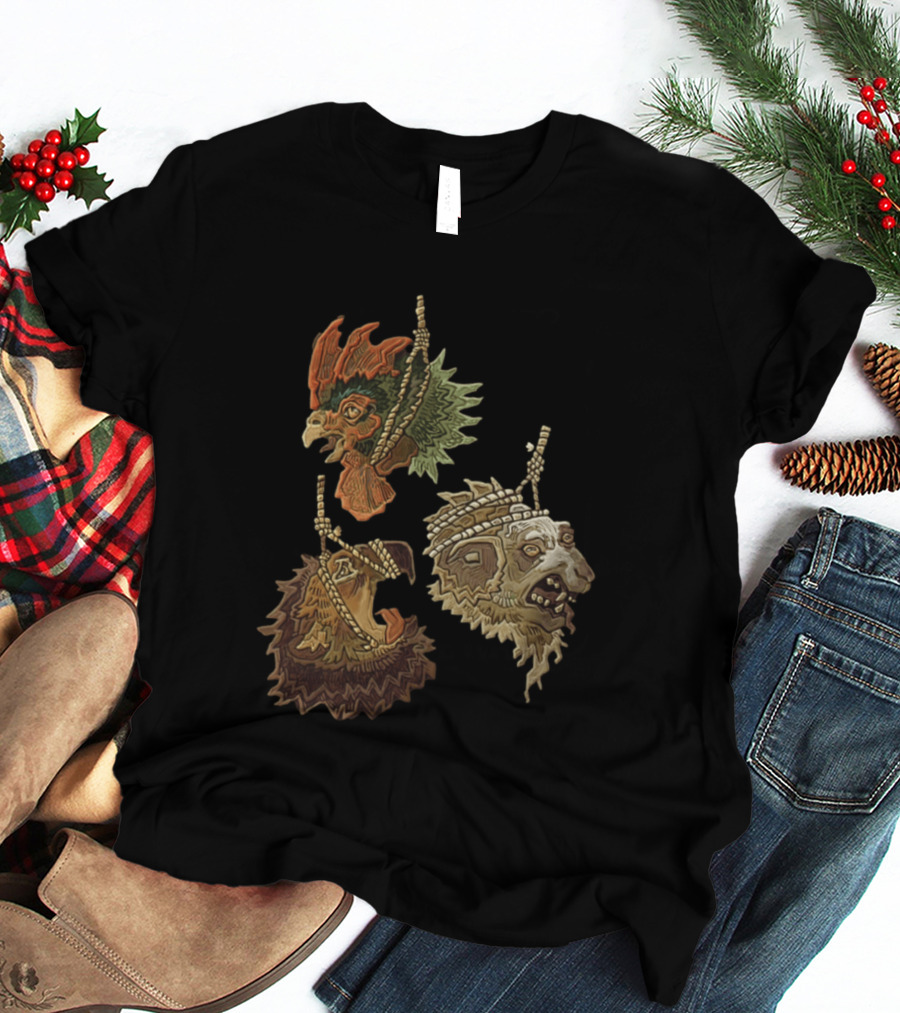 Three Severed Animal Heads With Nooses Vivid T-Shirt