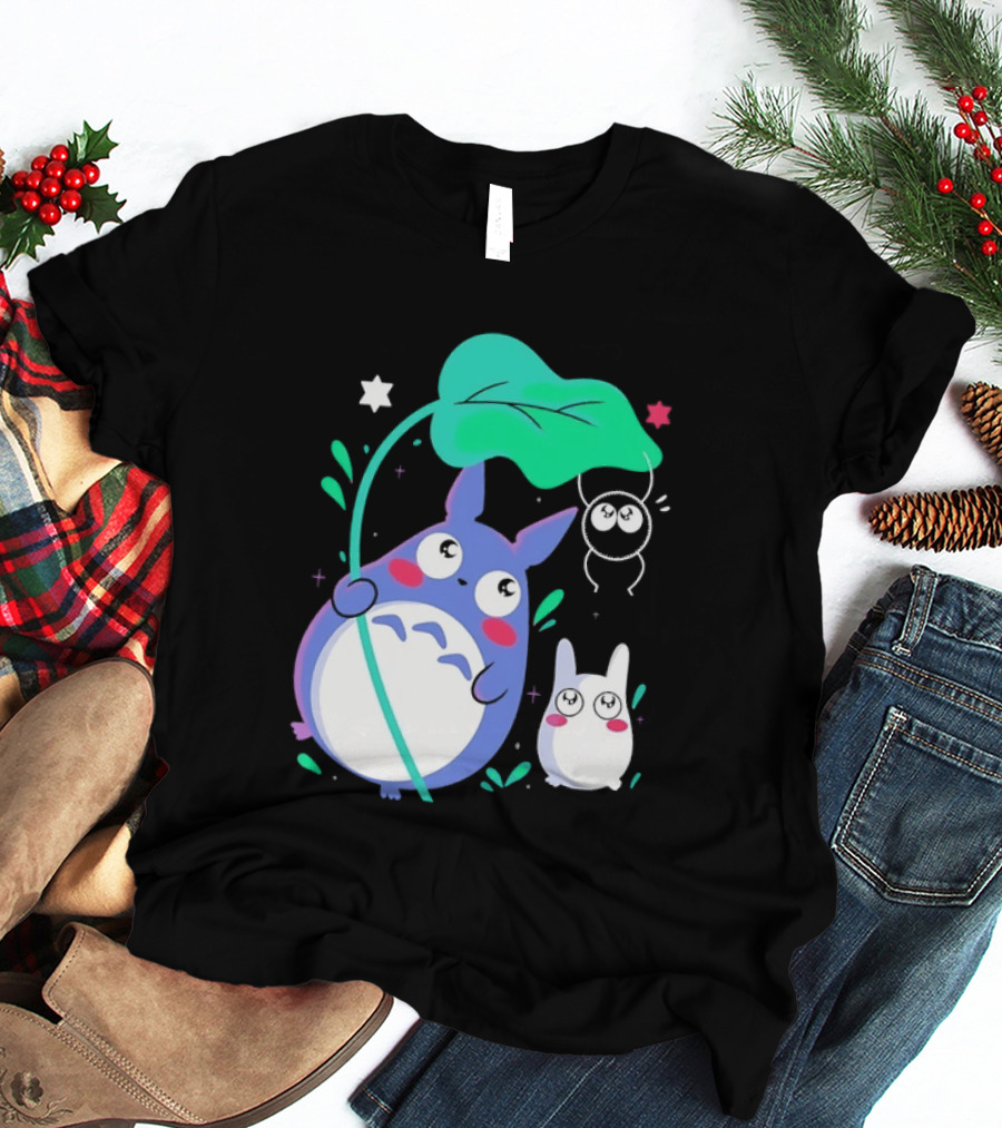 My Neighbor Totoro Soot Sprite Leaf Art Studio Ghibli Characters T-Shirt