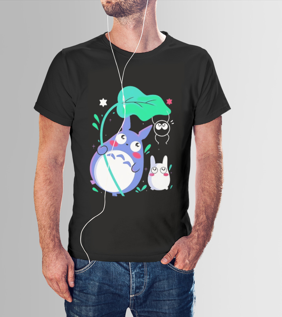My Neighbor Totoro Soot Sprite Leaf Art Studio Ghibli Characters T-Shirt