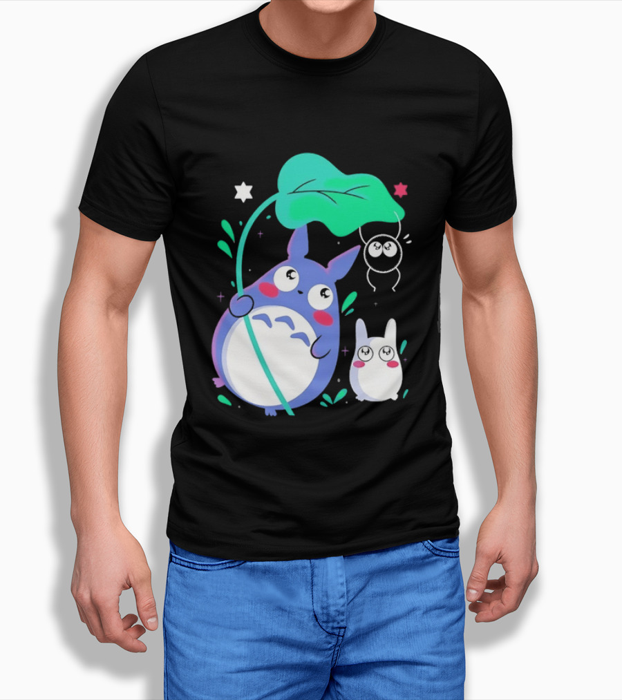 My Neighbor Totoro Soot Sprite Leaf Art Studio Ghibli Characters T-Shirt
