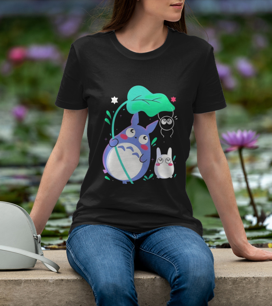 My Neighbor Totoro Soot Sprite Leaf Art Studio Ghibli Characters T-Shirt