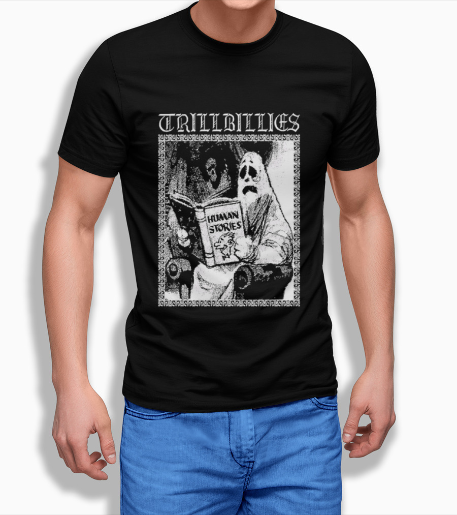 Trillbillies Human Stories Podcast Ghost Reading Spooky T-Shirt