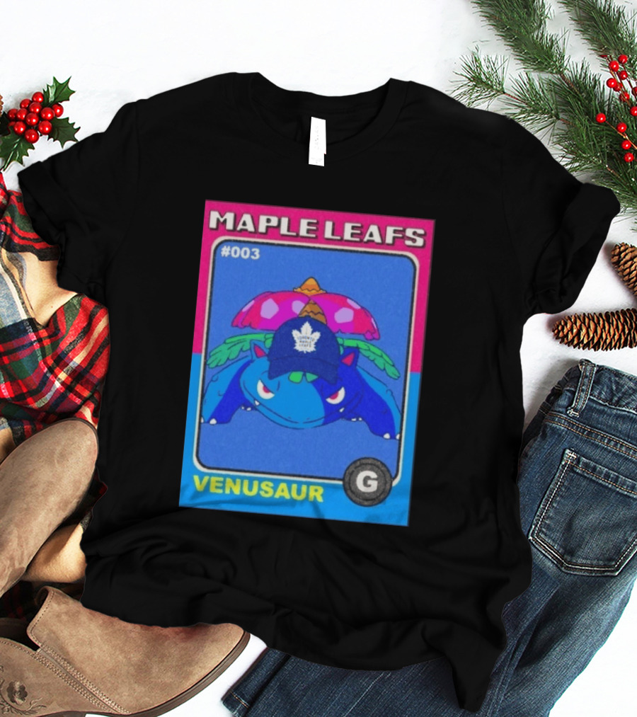 Venusaur Toronto Maple Leafs 003 Trading Card Blue Hat Edition T-Shirt