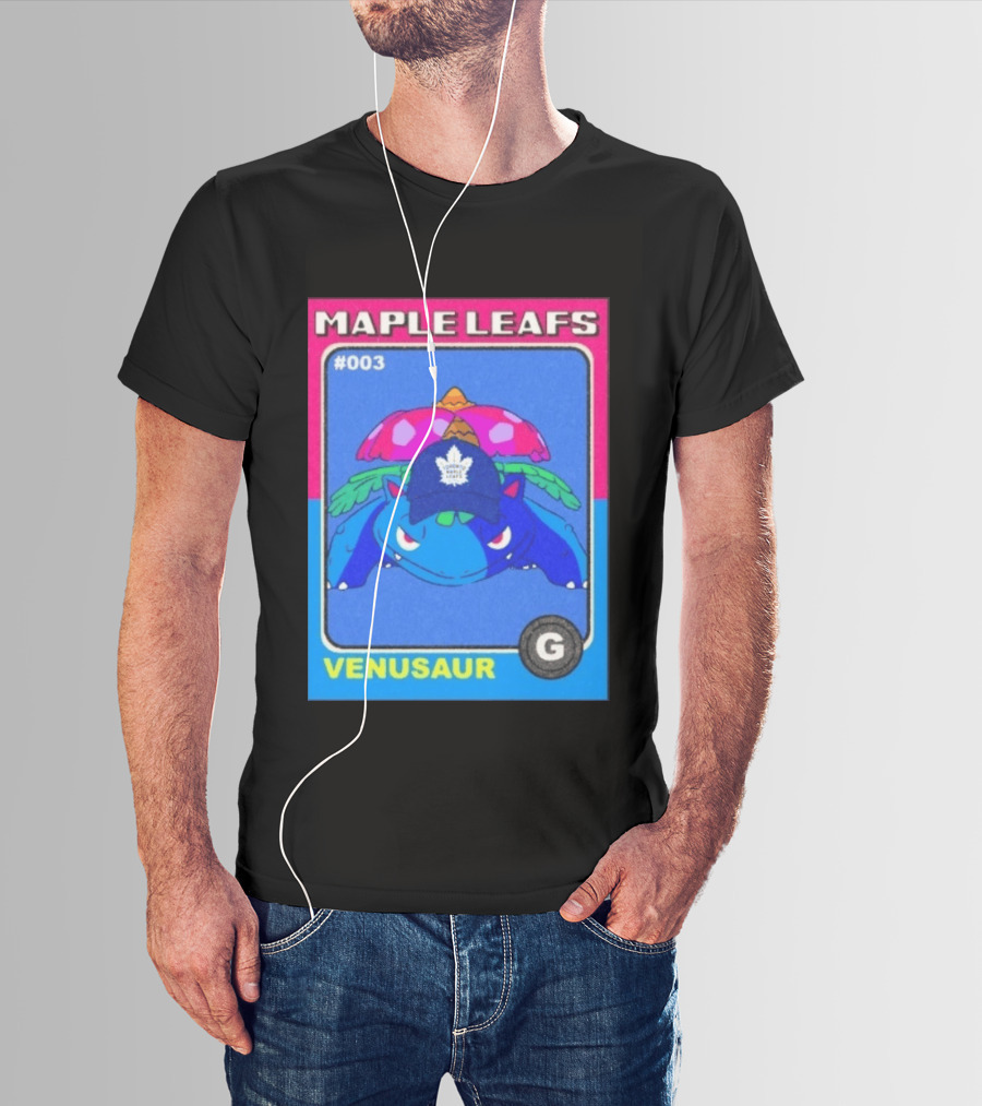 Venusaur Toronto Maple Leafs 003 Trading Card Blue Hat Edition T-Shirt
