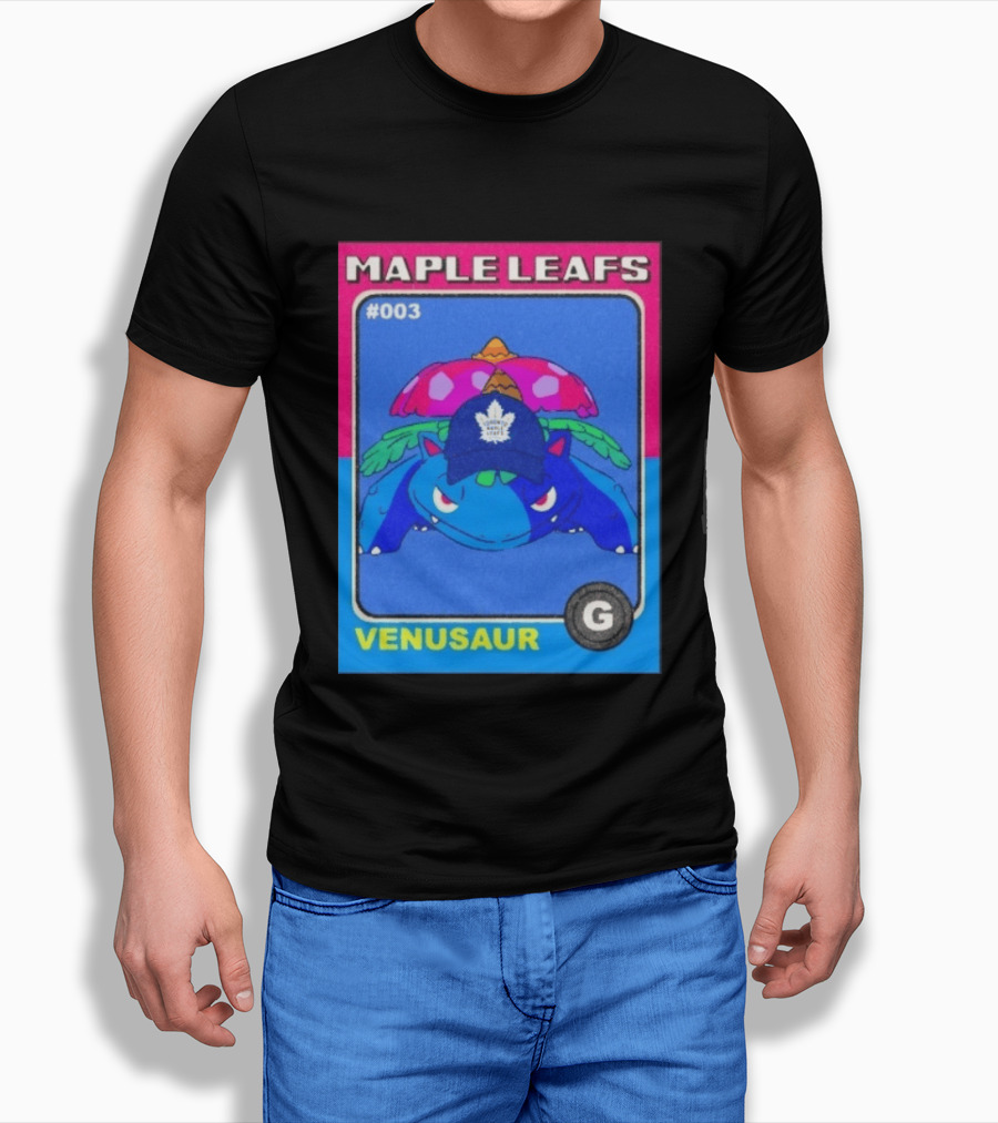 Venusaur Toronto Maple Leafs 003 Trading Card Blue Hat Edition T-Shirt