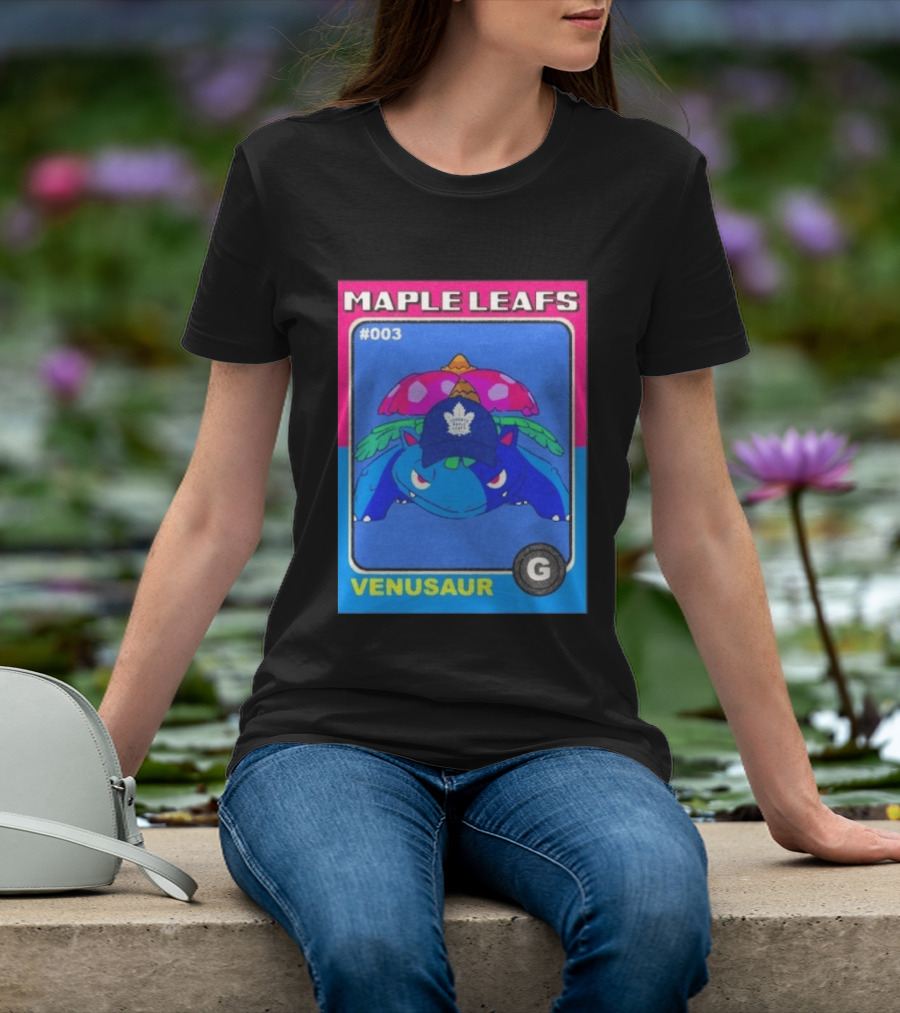 Venusaur Toronto Maple Leafs 003 Trading Card Blue Hat Edition T-Shirt