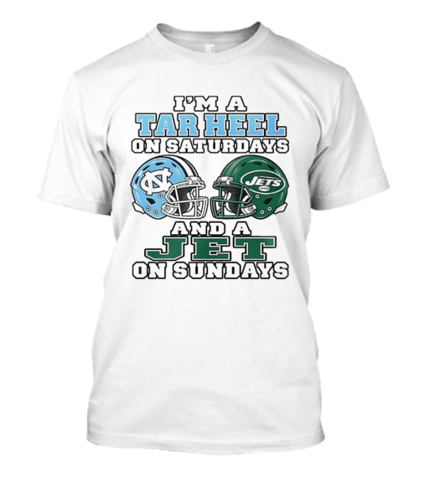 I'm A Tar Heel On Saturdays And A Jet On Sundays Football Helmets T-Shirt