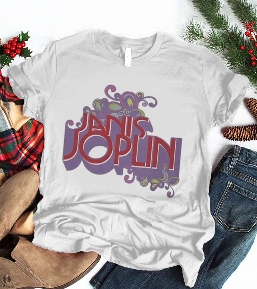 Janis Joplin Psychedelic Floral Rock Music T-Shirt