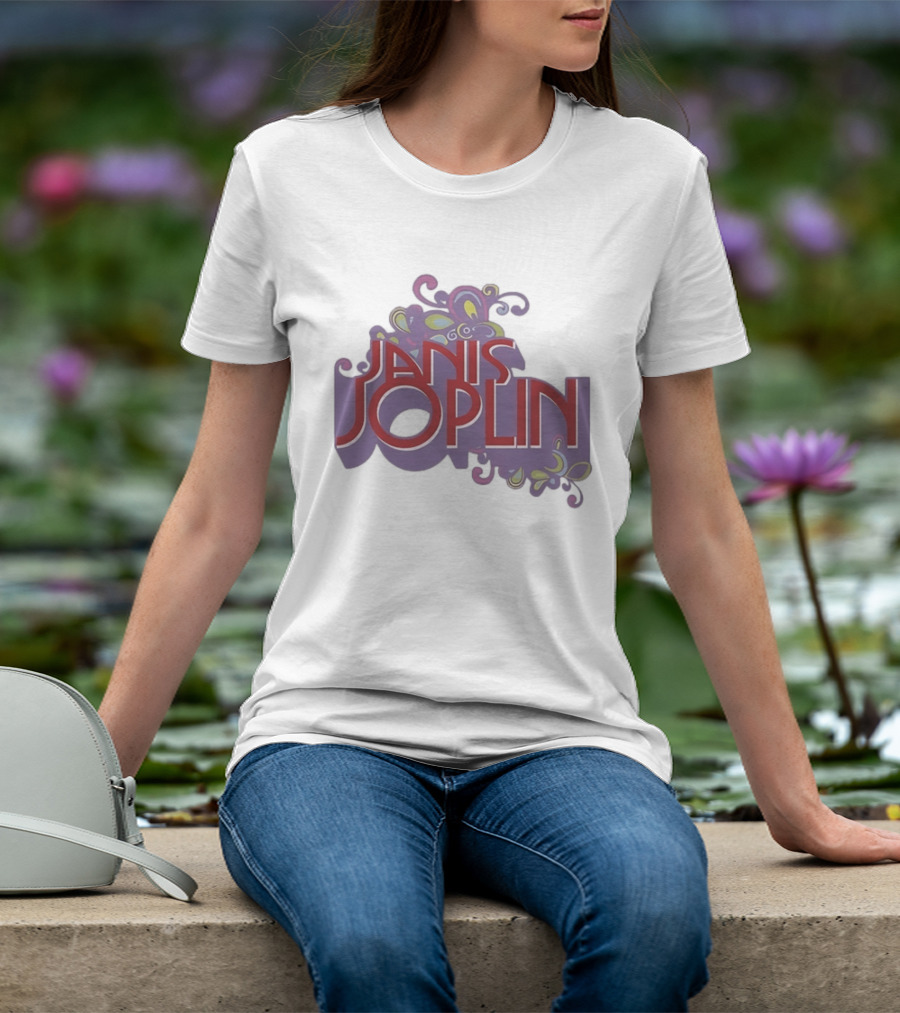 Janis Joplin Psychedelic Floral Rock Music T-Shirt
