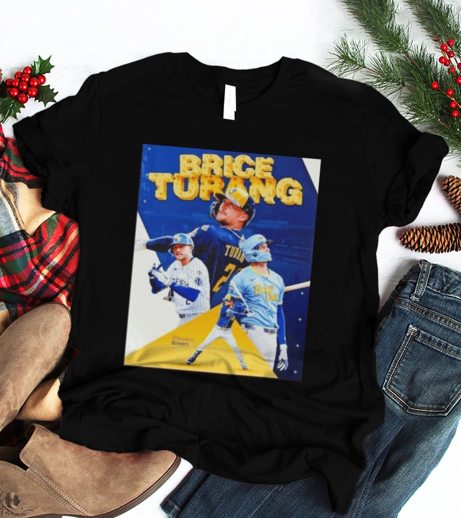 Brice Turang Milwaukee Brewers MLB Player Collage T-Shirt