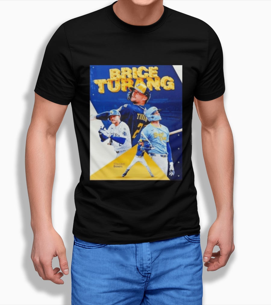 Brice Turang Milwaukee Brewers MLB Player Collage T-Shirt