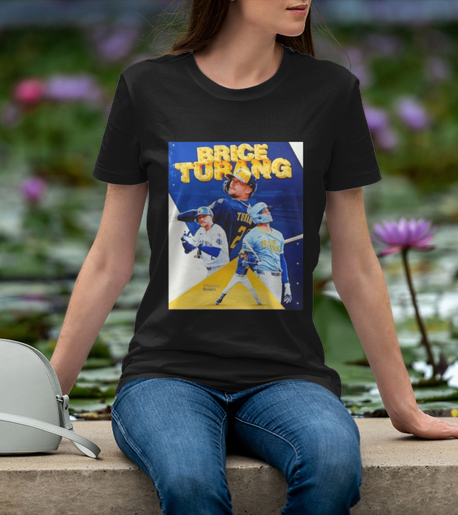 Brice Turang Milwaukee Brewers MLB Player Collage T-Shirt