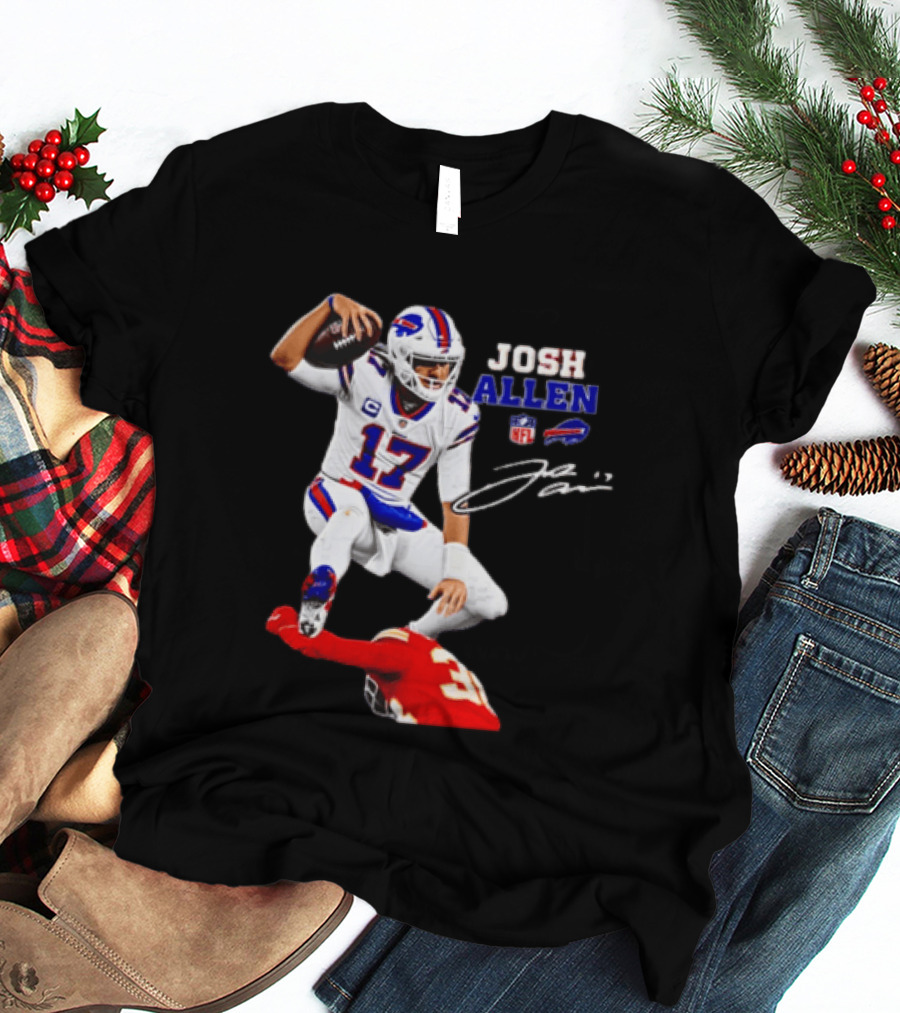 Buffalo Bills Josh Allen NFL Action 17 Signature T-Shirt