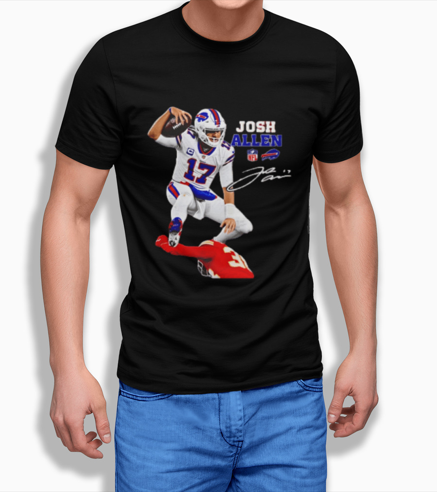 Buffalo Bills Josh Allen NFL Action 17 Signature T-Shirt