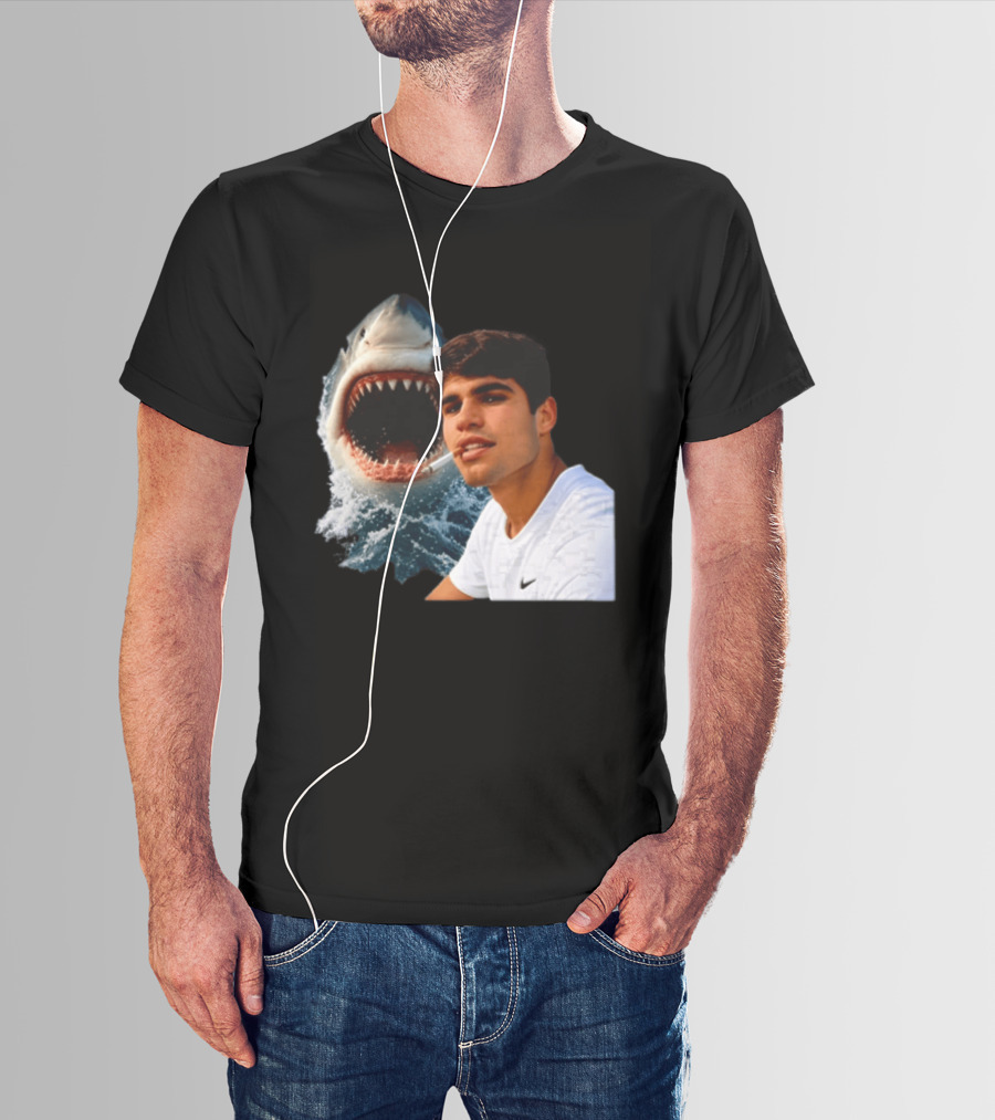 Carlos Alcaraz Smoking Shark Meme T-Shirt