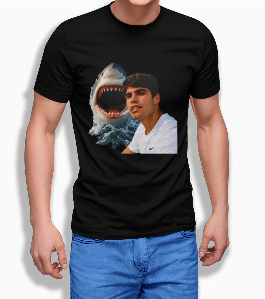 Carlos Alcaraz Smoking Shark Meme T-Shirt