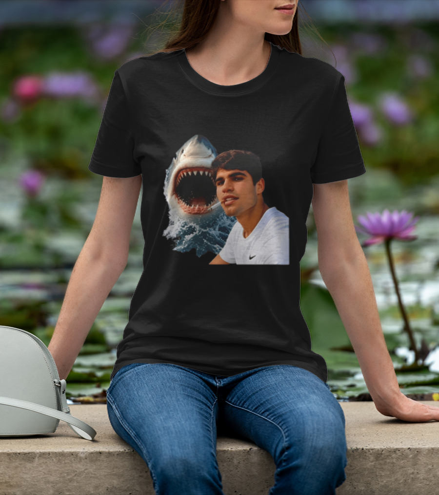 Carlos Alcaraz Smoking Shark Meme T-Shirt