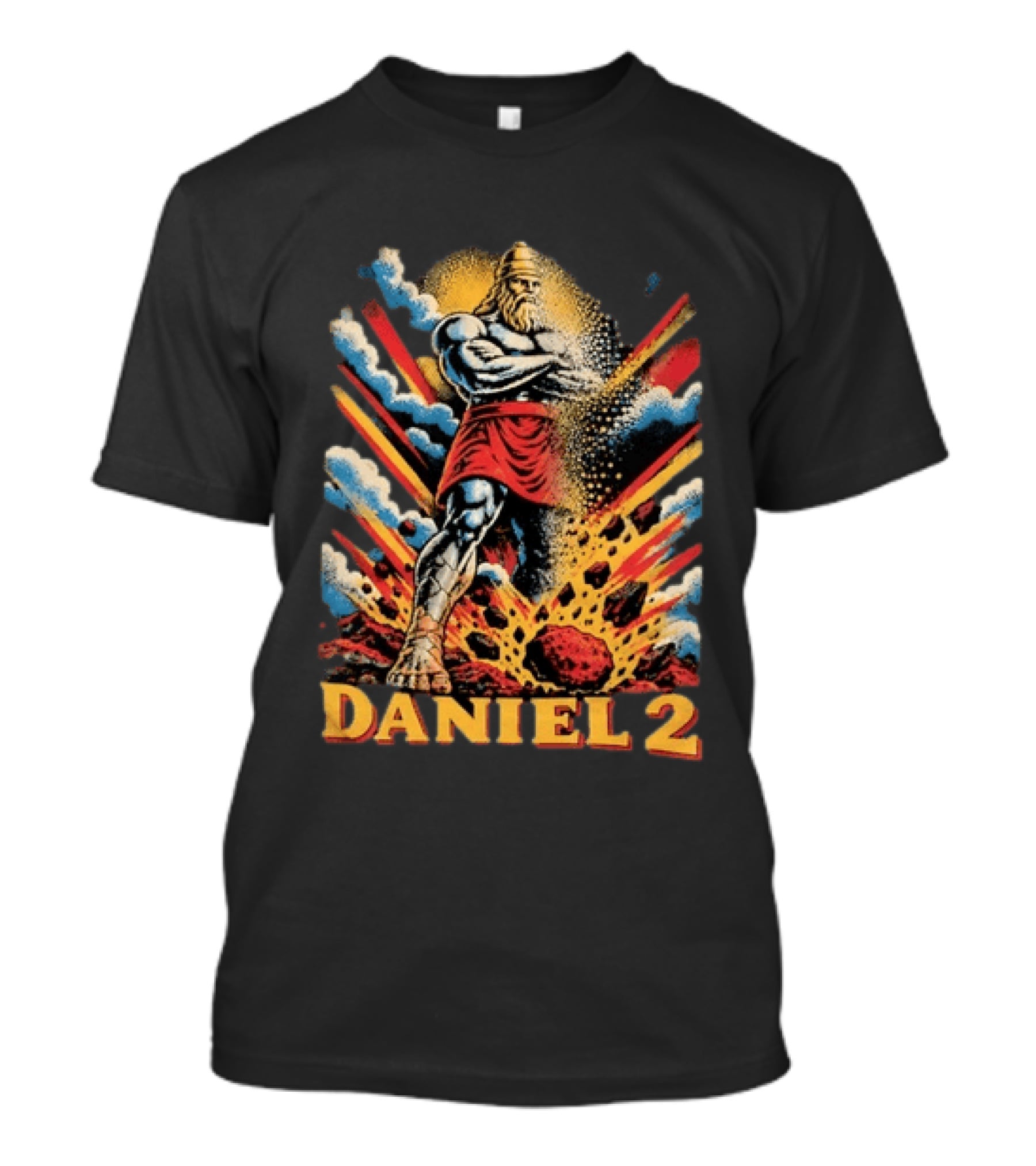 Daniel 2 Statue Nebuchadnezzar Dream Comic Explosion T-Shirt