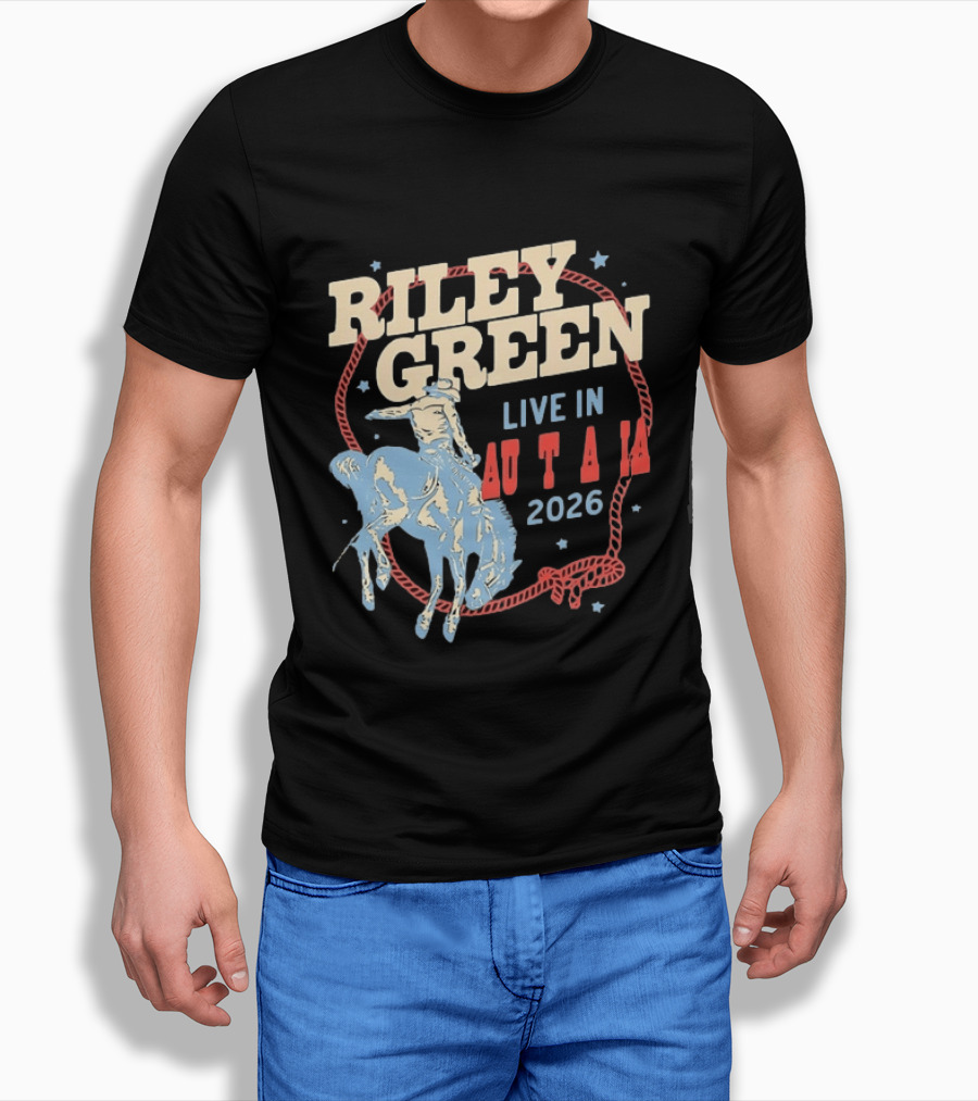 Riley Green Live In Australia 2026 Country Music Cowboy Rodeo T-Shirt