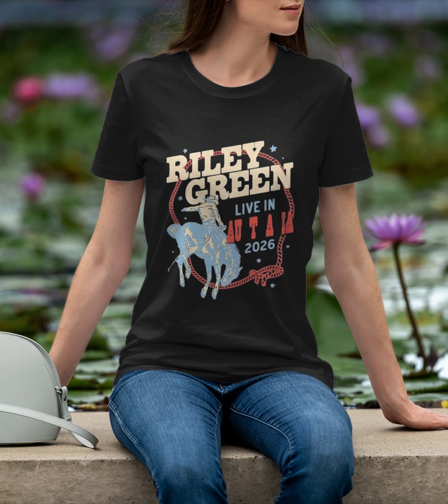 Riley Green Live In Australia 2026 Country Music Cowboy Rodeo T-Shirt
