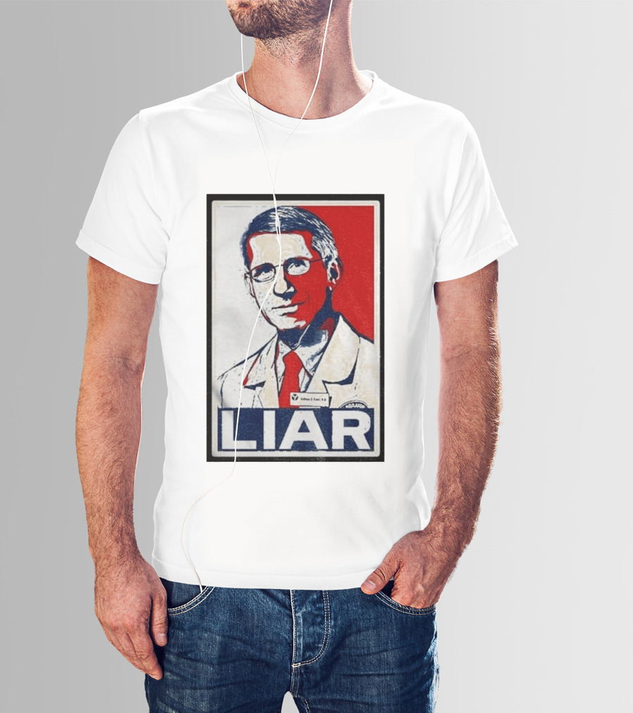 Dr Fauci Liar Political Parody Red White Blue T-Shirt